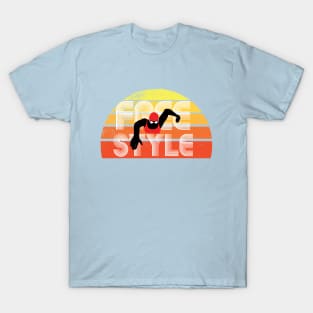 Retro Freestylin Womens Swimming 2 T-Shirt